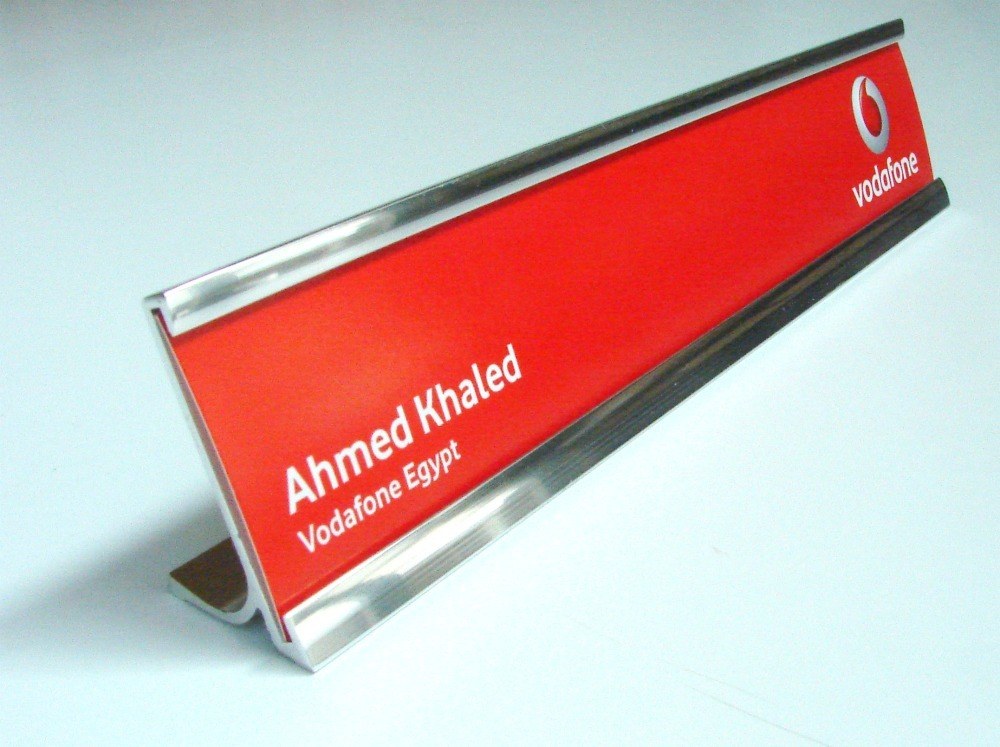 Metal Desk Sign with Interchangeable insert