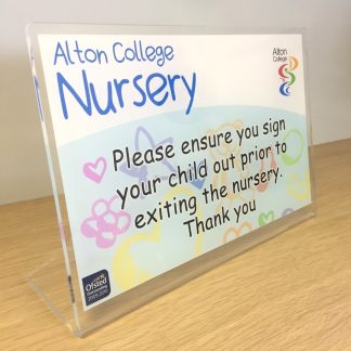 freestanding acrylic sign