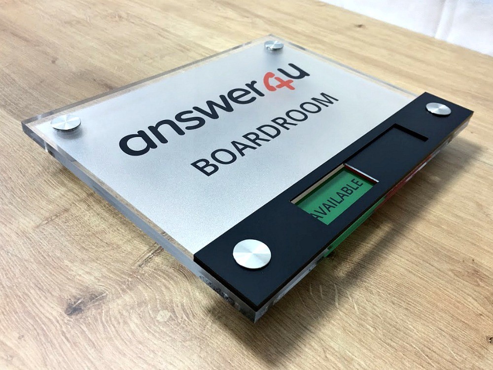 frosted etch background slider sign