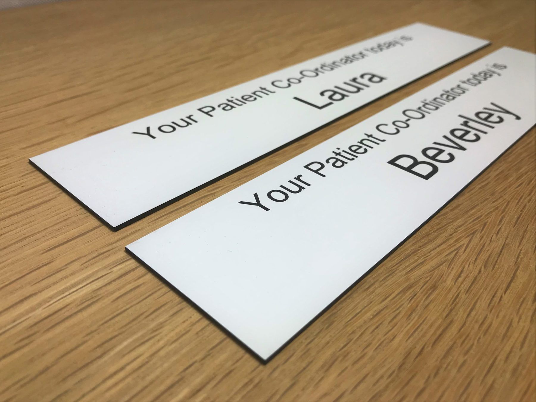 Laser engraved plastic nameplate inserts