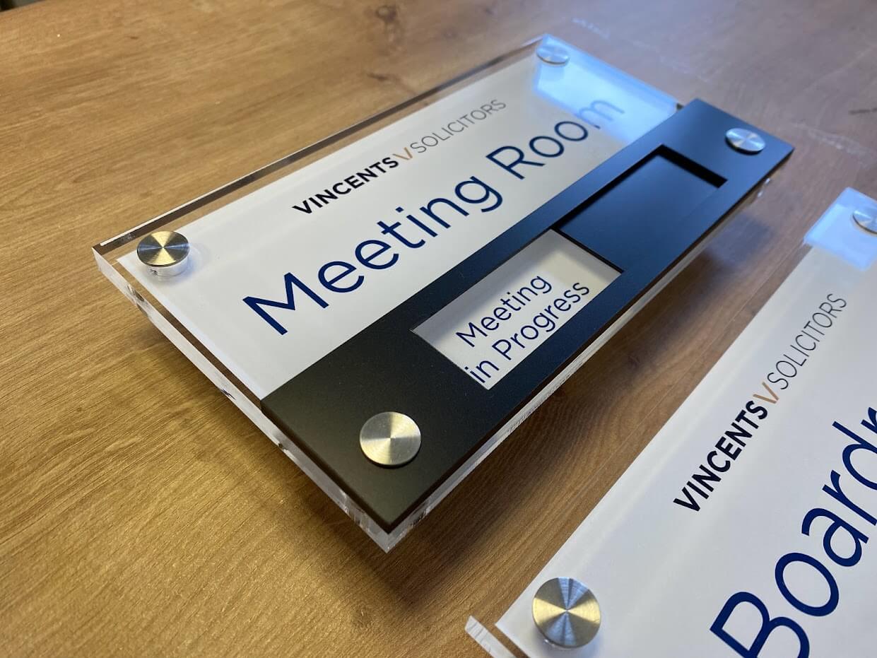 meeting room sliding door sign