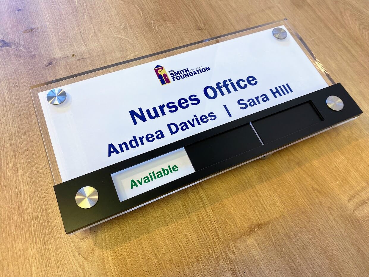 slider sign with white background